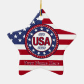 VS 1776 - 2026 Met VS-vlag keramische ornament (Voorkant)