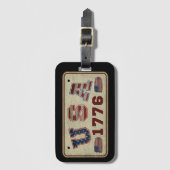 VS 1776 Vintage Amerikaanse Vlag Bagagelabel (Voorkant (verticaal))
