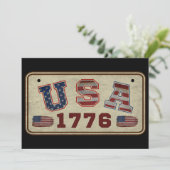 VS 1776 Vintage Amerikaanse Vlag Kaart (Staand voorkant)