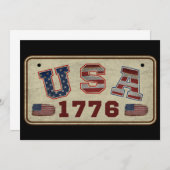 VS 1776 Vintage Amerikaanse Vlag Kaart (Voorkant / Achterkant)