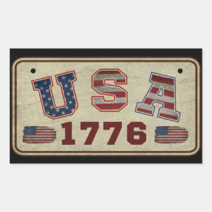 VS 1776 Vintage Amerikaanse Vlag Rechthoekige Sticker