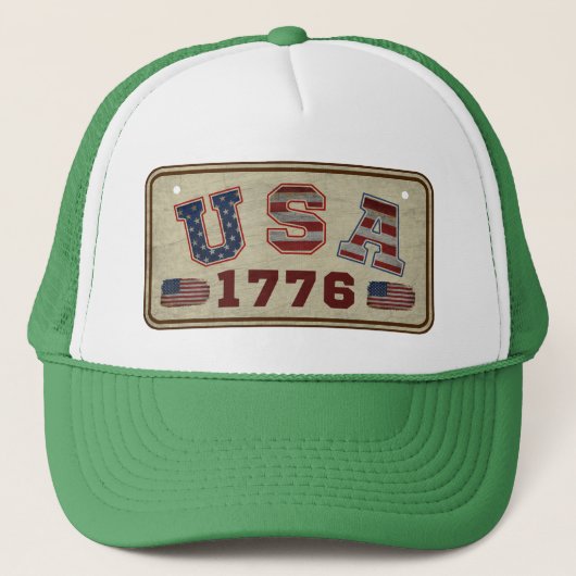VS 1776 Vintage Amerikaanse Vlag Trucker Pet (Voorkant)