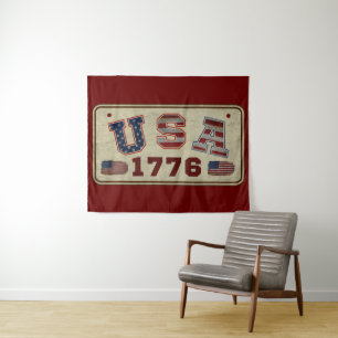 VS 1776 Vintage Amerikaanse Vlag Wandkleed