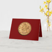 VS 1895 $5 Liberty Half Eagle Notekaart Kaart (Gele Bloem)