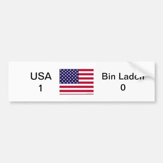VS 1 vs. Bin Laden 0 Bumpersticker (Voorkant)