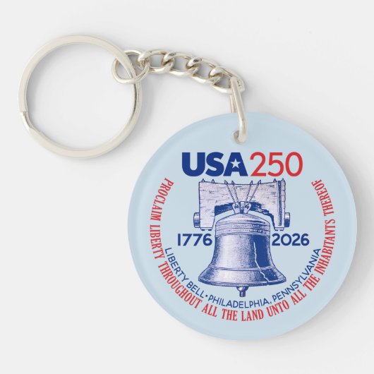 VS 250 - 1776-2026 - Liberty Bell Rood Wit Blauw Sleutelhanger (Voorkant)