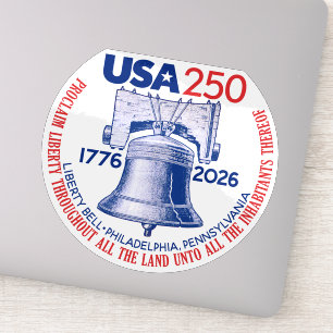 VS 250 - 1776-2026 - Liberty Bell Rood Wit Blauw Sticker
