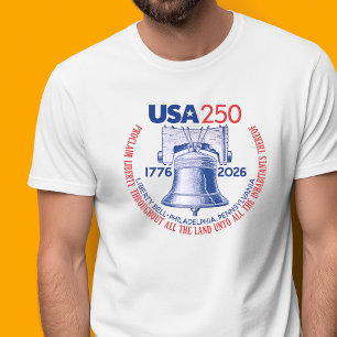VS 250 - 1776-2026 - Liberty Bell Rood Wit Blauw T-shirt