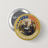 VS 250 - 1776-2026 - Onafhankelijkheidsverklaring Ronde Button 5,7 Cm (Voorkant /achterkant)
