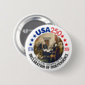 VS 250 - 1776-2026 - Onafhankelijkheidsverklaring Ronde Button 5,7 Cm (Voorkant /achterkant)