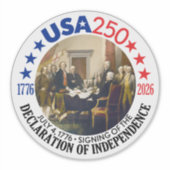 VS 250 - 1776-2026 - Onafhankelijkheidsverklaring Sticker (Voorkant)
