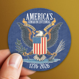 VS 250 - 1776-2026 - Vintage Adelaar Wapenschild Ronde Sticker