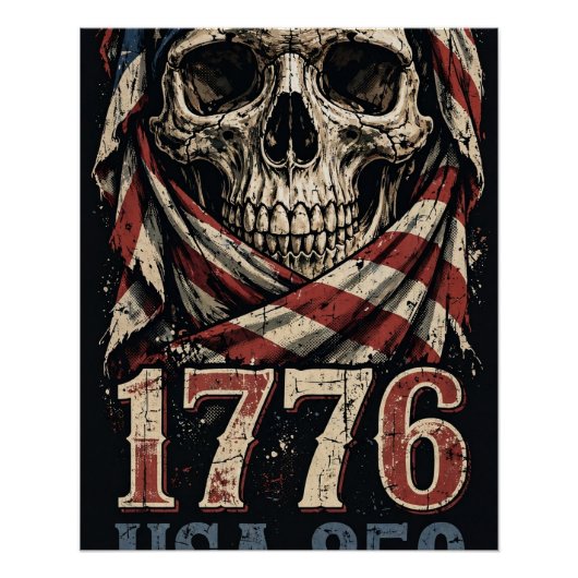 VS 250 1776 Schedel Vintage Poster (Voorkant)