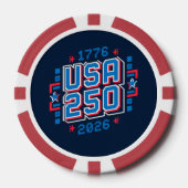 VS 250 – 1776 tot 2026 Pixel Art Poker Chips (Voorkant)
