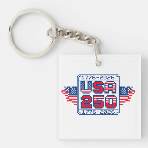 VS 250 – 1776 tot 2026 Pixel Art Sleutelhanger