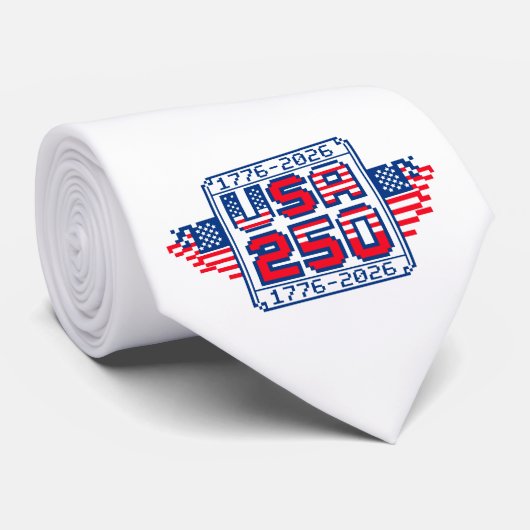 VS 250 – 1776 tot 2026 Pixel Art Stropdas (Opgerold)