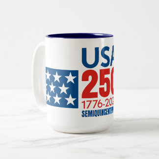 VS 250 - 250e verjaardag van Amerika - Sterren Str Tweekleurige Koffiemok