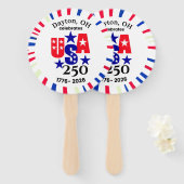 VS 250 Aangepaste Stad Staat Patriottisch Rood Wit Handwaaier (Voorkant en achterkant)