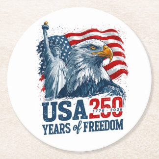 VS 250 America's Semiquincentenl Liberty & Eagle Ronde Kartonnen Onderzetter