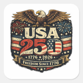 VS 250 Amerikaanse Zeearend 1776-2026 Patriottisch Vierkante Sticker