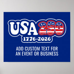VS 250 - Amerika's 250e verjaardag Rood Wit Blauw Poster