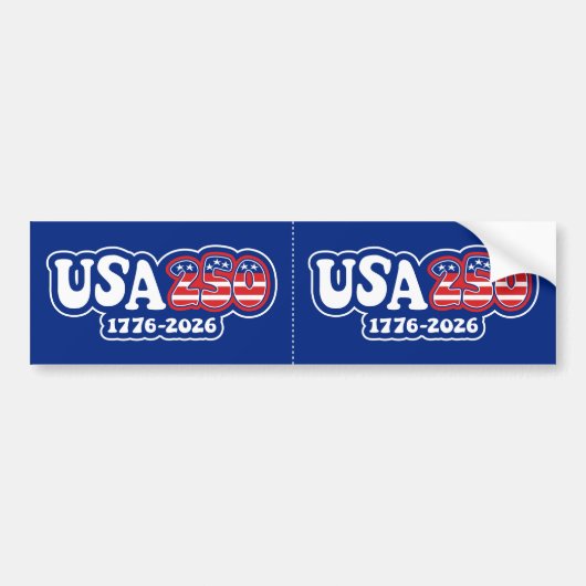 VS 250 - Amerika's 250ste Rood Wit Blauw - 2 op ee Bumpersticker (Voorkant)