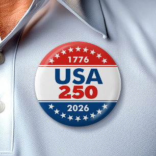 VS 250 - Amerika's Verjaardag Klassieker - 1776-20 Ronde Button 5,7 Cm