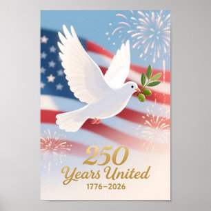 VS 250 Duif Patriottisch 1776–2026 Poster