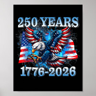 Vs 250 jaar 1776-2026 adelaar amerikaanse vlag jon poster