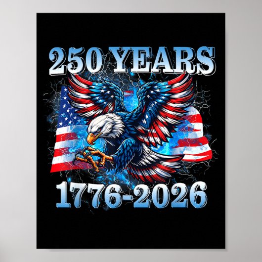 Vs 250 jaar 1776-2026 adelaar amerikaanse vlag jon poster (Voorkant)