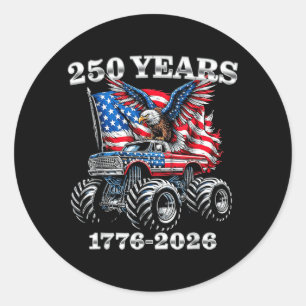 VS 250 Jaar 1776-2026 Adelaar Monstertruck Jongens Ronde Sticker