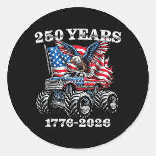 VS 250 Jaar 1776-2026 Adelaar Monstertruck Jongens Ronde Sticker