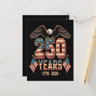 VS 250 Jaar 250ste Verjaardag Vlag VS Feestdagenkaart