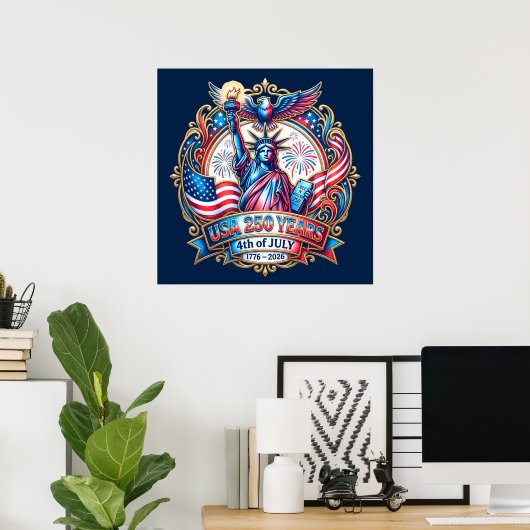 VS 250 jaar 4 juli 1776-2026 Poster (Thuiskantoor)