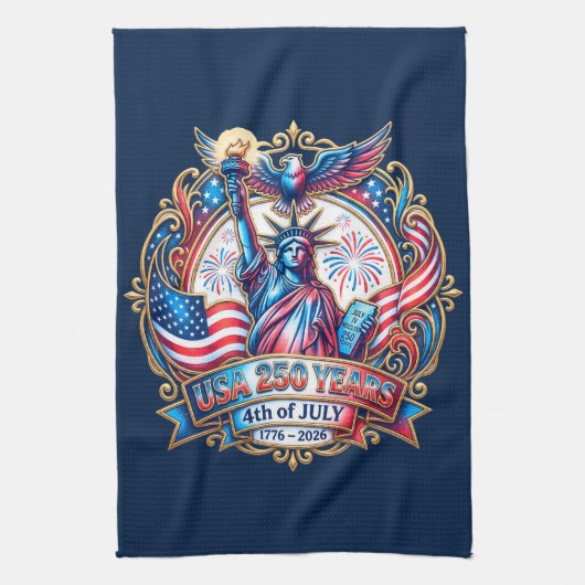 VS 250 jaar 4 juli 1776-2026 Theedoek (Verticaal)