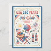 VS 250 Jaar 4 juli BBQ Uitnodiging (Voorkant)