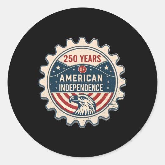 VS 250 jaar Amerika Jubileum 250ste Onafhankelijk Ronde Sticker (Voorkant)