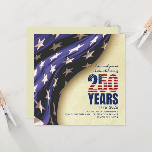 VS 250 jaar Amerikaanse Onafhankelijkheidsverjaard Kaart (Voorkant / Achterkant in situ)