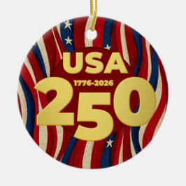 VS 250 Jaar Amerikaanse Vlag 4 juli 2026 Keramisch Ornament
