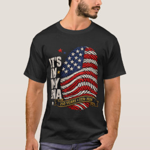 VS 250 jaar Het zit in mijn DNA Amerikaanse vinger T-shirt