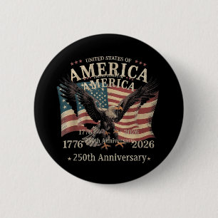VS 250 Jaar Jubileum 1776 2026 Patriottisch Ronde Button 5,7 Cm