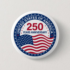 VS 250 Jaar Jubileum Vlag Knop Ronde Button 5,7 Cm