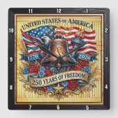 VS 250 Jaar Liberty Bell Vierkante Klok (Voorkant)