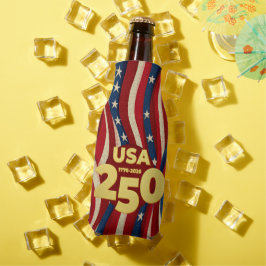 VS 250 Jaar Patriottisch Rood Wit Blauw met Goud Flesjeskoeler