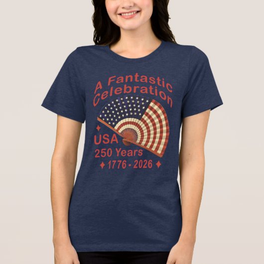 VS 250 jaar patriottisch ventilatorontwerp – 1776- Tri-Blend Shirt (Voorkant)