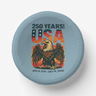 VS 250 jaar – Patriottische Amerikaanse zeearend 4 Papieren Kommen