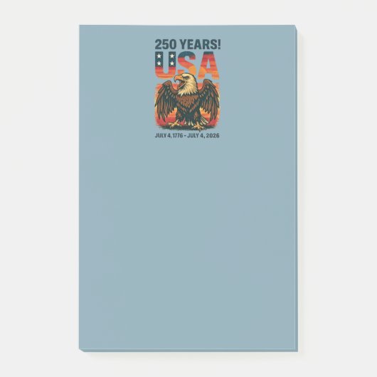 VS 250 jaar – Patriottische Amerikaanse zeearend 4 Post-it® Notes (Voorkant)