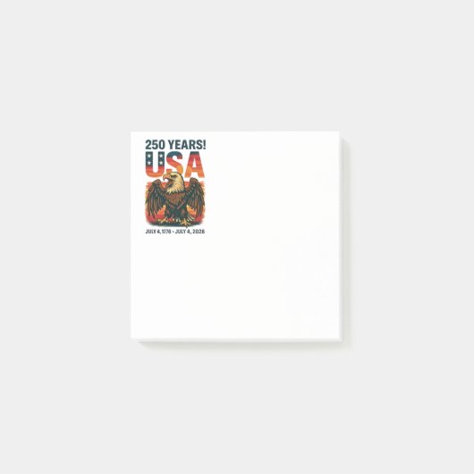 VS 250 jaar – Patriottische Amerikaanse zeearend 4 Post-it® Notes (Voorkant)