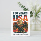 VS 250 jaar – Patriottische Bald Eagle 4 juli 2026 Briefkaart (Staand voorkant)