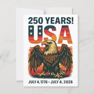 VS 250 jaar – Patriottische Bald Eagle 4 juli 2026 Briefkaart